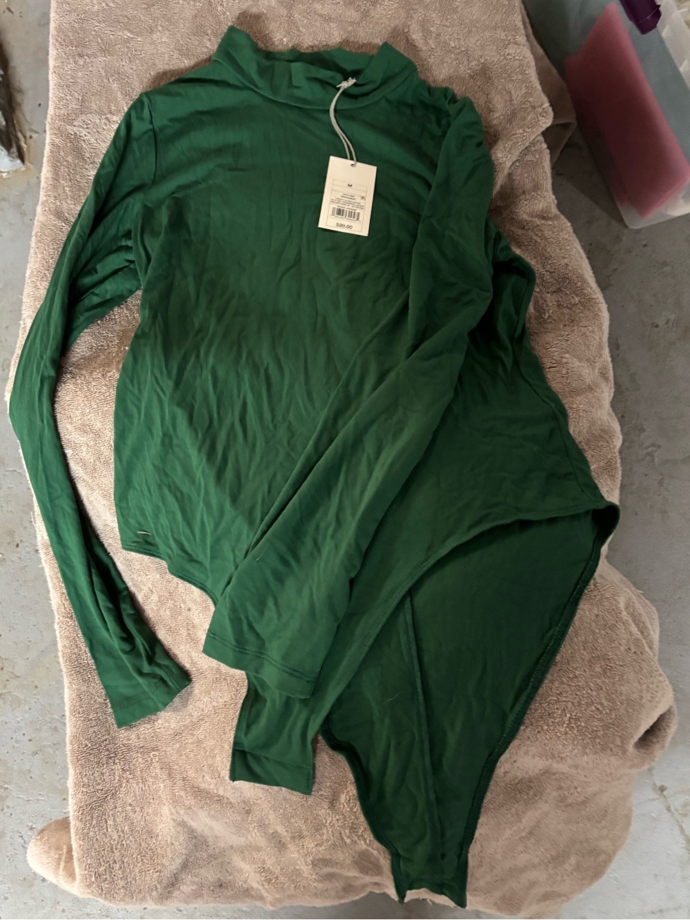 a new day Green Long-Sleeve Mock Neck Bodysuit
